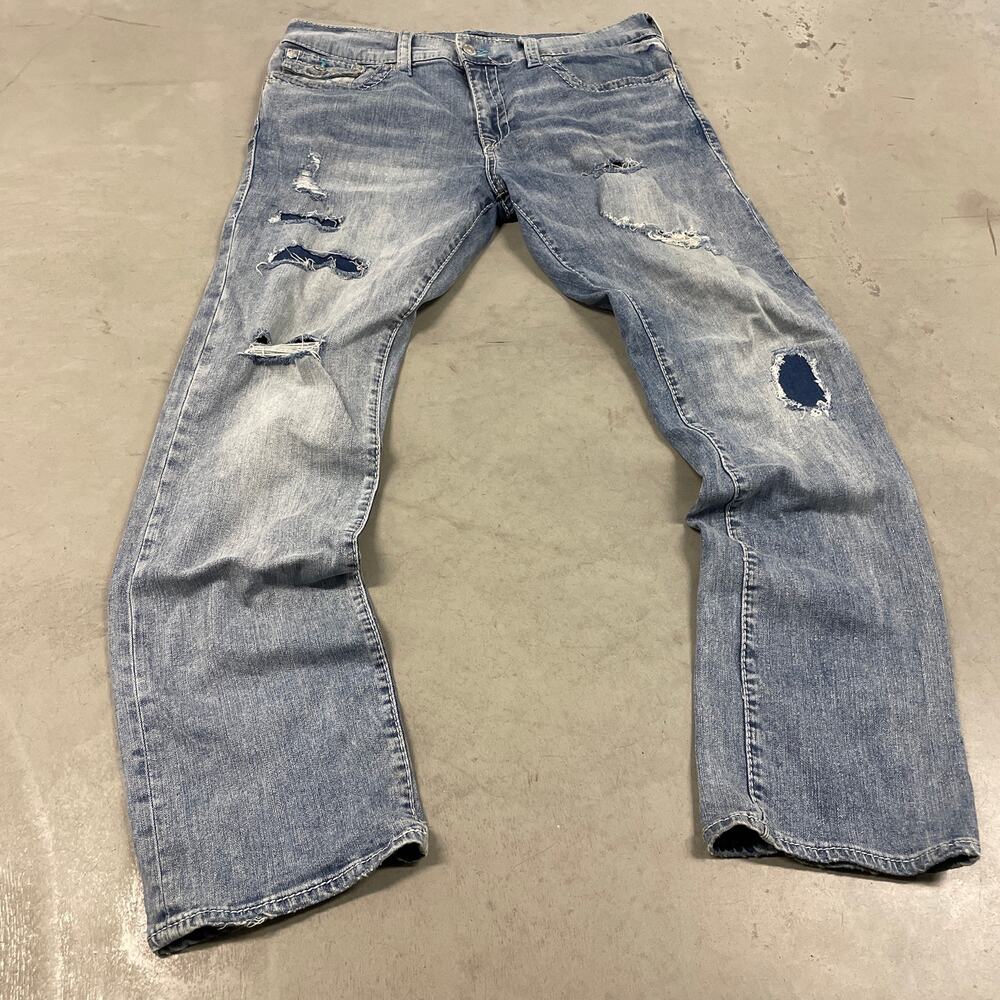 Y2K ripped true religion loose fit Jeans 36x33